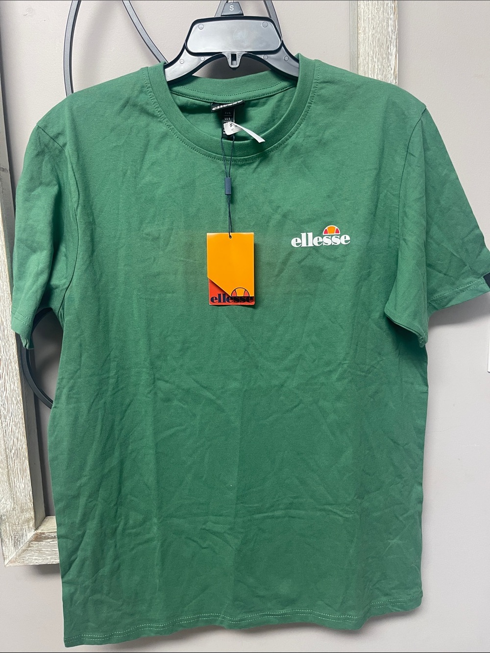 ellesse Green Short Sleeve Logo Tee with Orange Tag